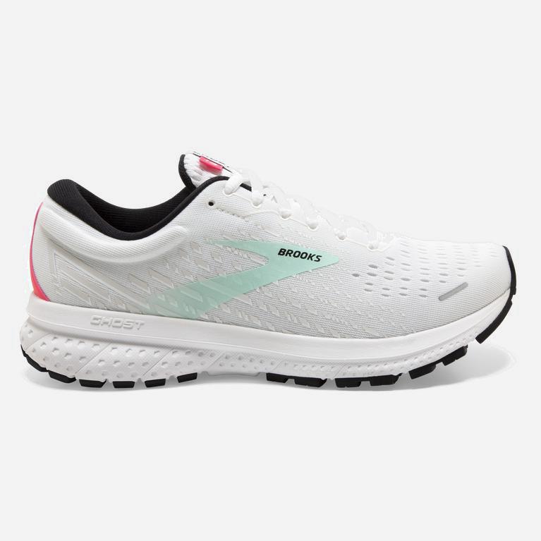 Brooks Ghost 13 Israel - Women's Road Running Shoes - White/Yucca/Lilac (64901-UEGI)